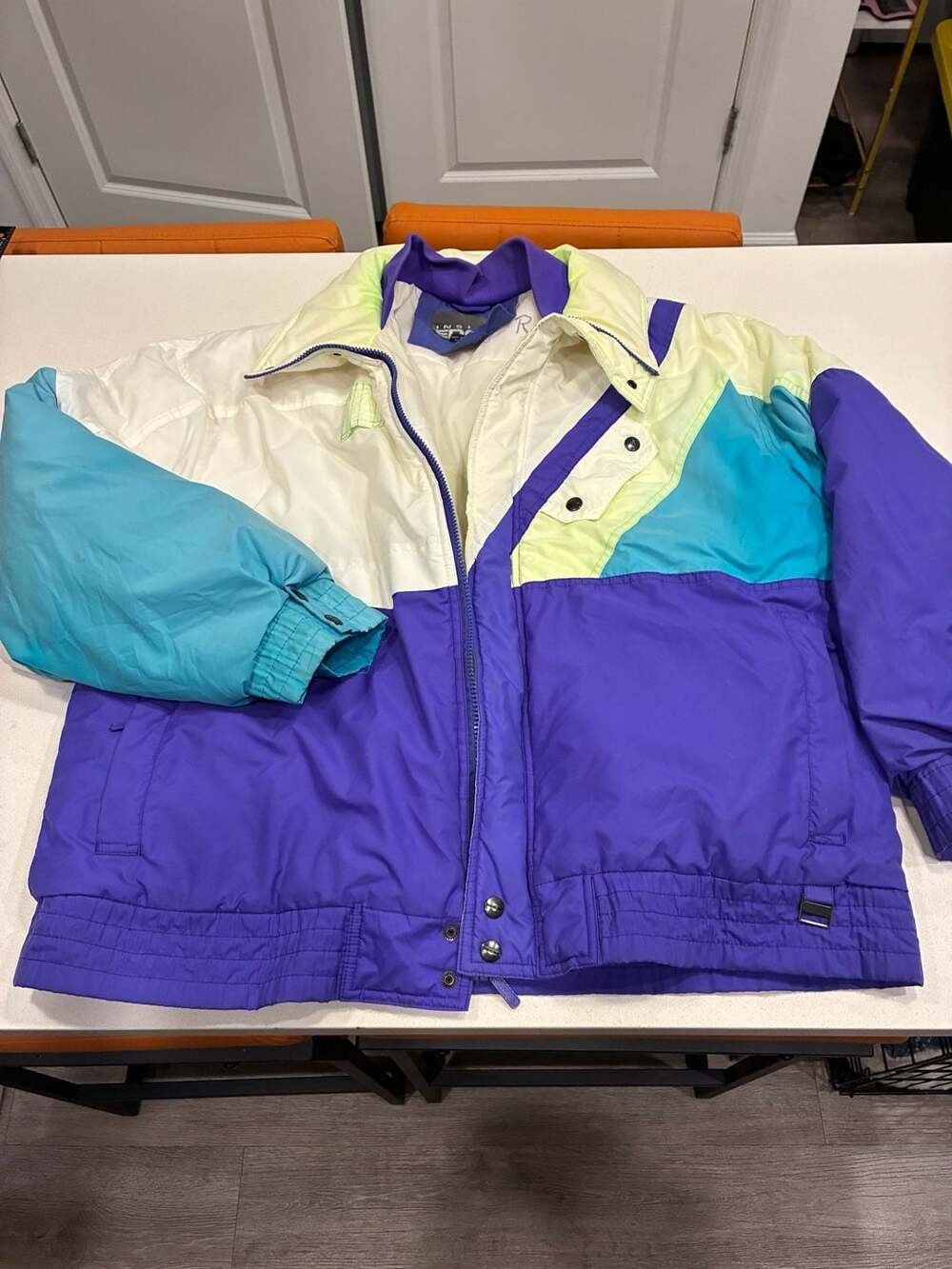Vintage Inside Edge Color Block Puffer Ski Jacket Size L